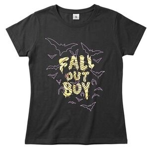 Y2K Fall Out Boy Bat Graphic Band T-Shirt Womens Small Black Short Sleeve Tee